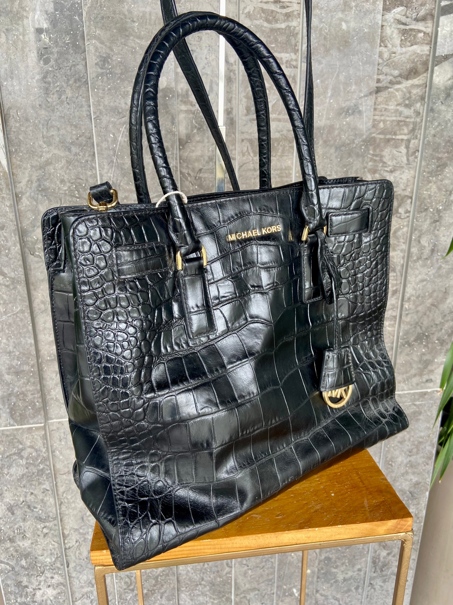 Micheal Kors Croc embossed leather