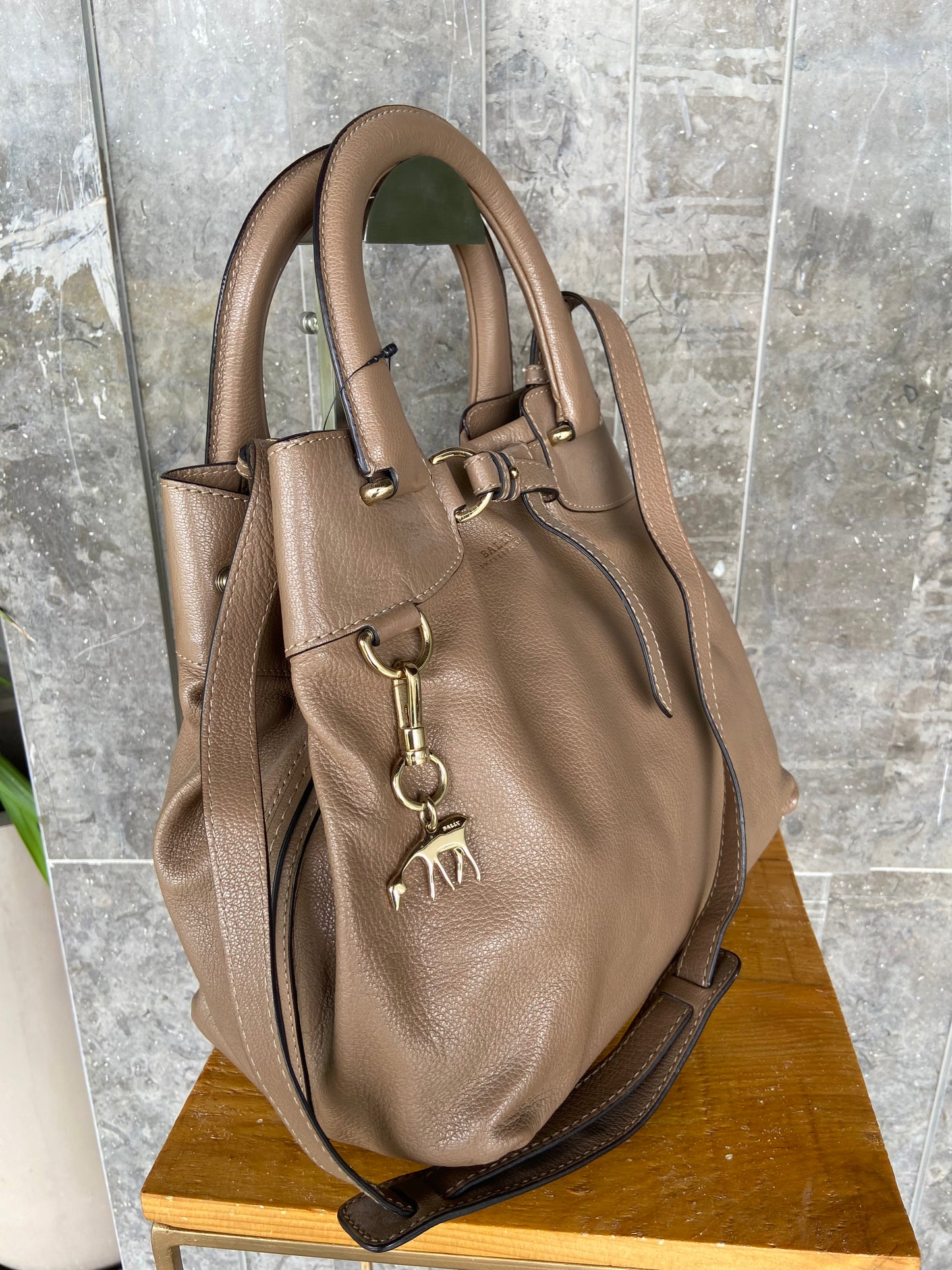 Bally Two-way Leather Handbag