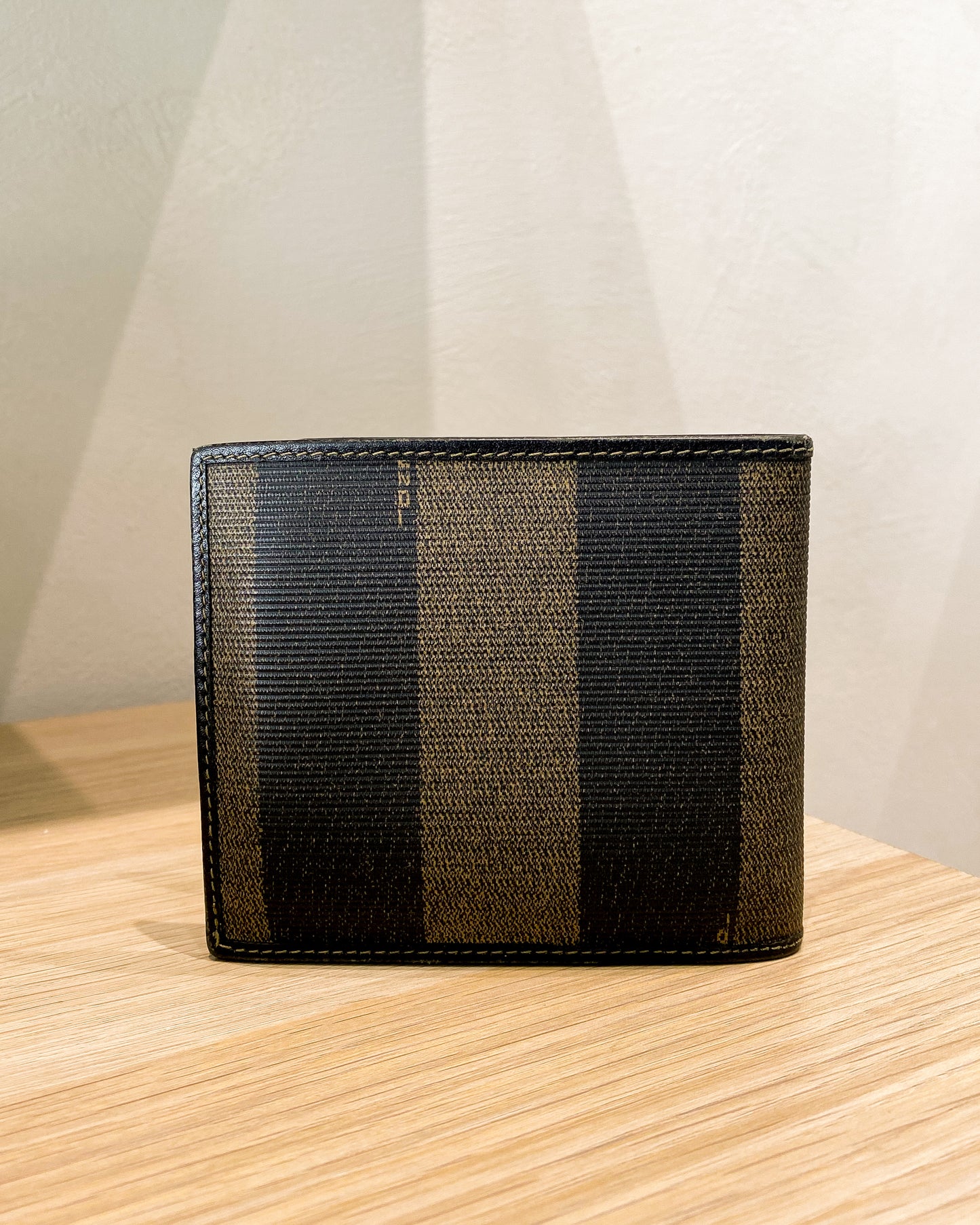 Fendi Pequin Bi-Fold Leather Wallet