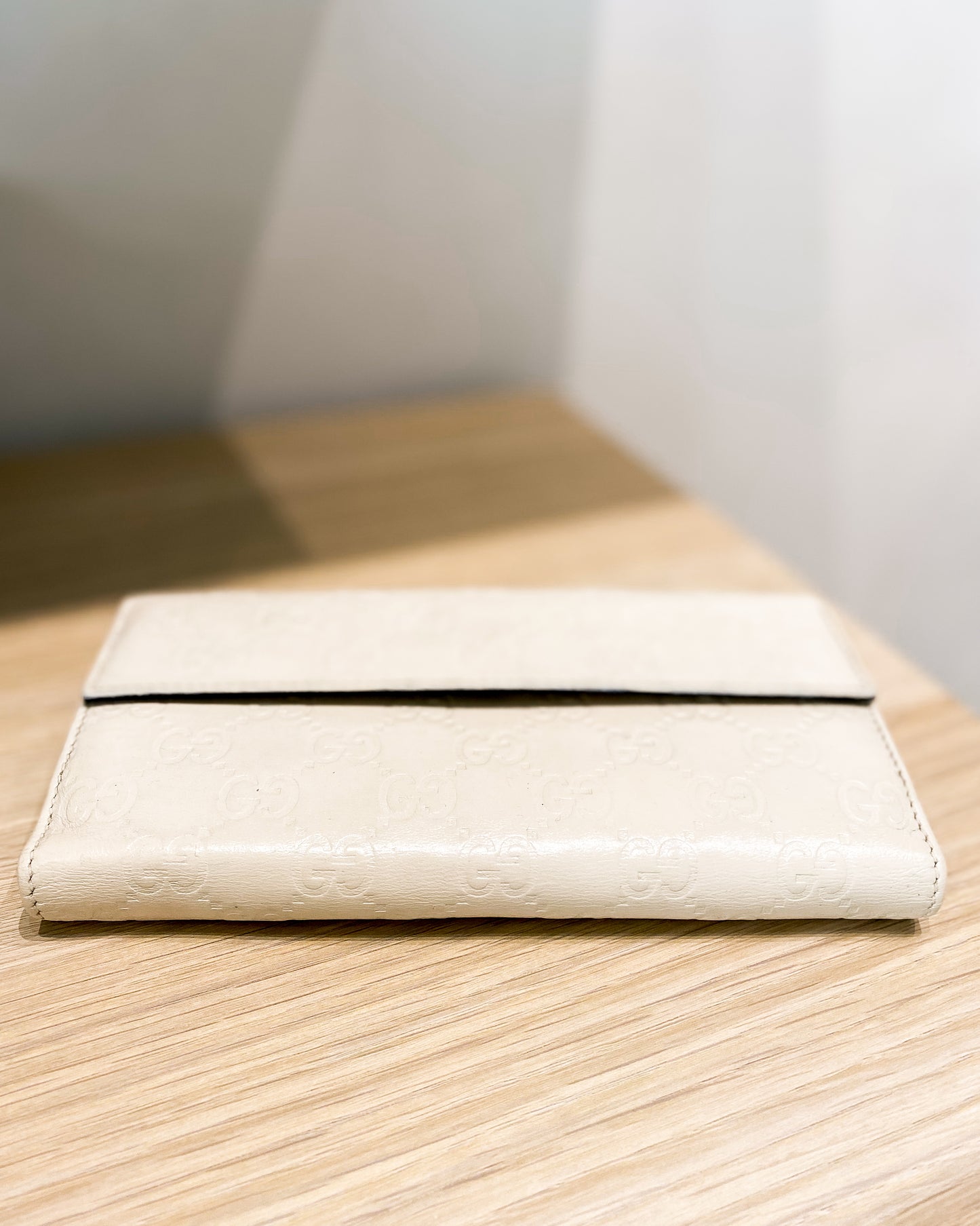 Gucci White Guccissima Long Wallet