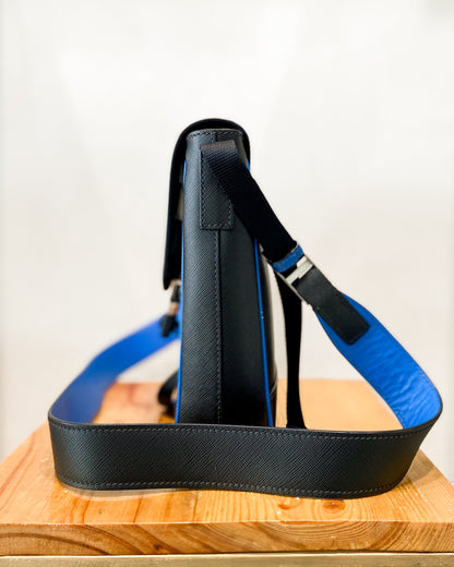 Prada Black Saffiano Buckle Flap