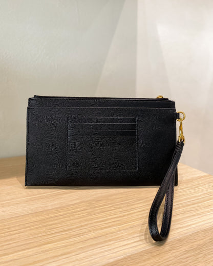 YSL Large Pouch Wristlet Leather