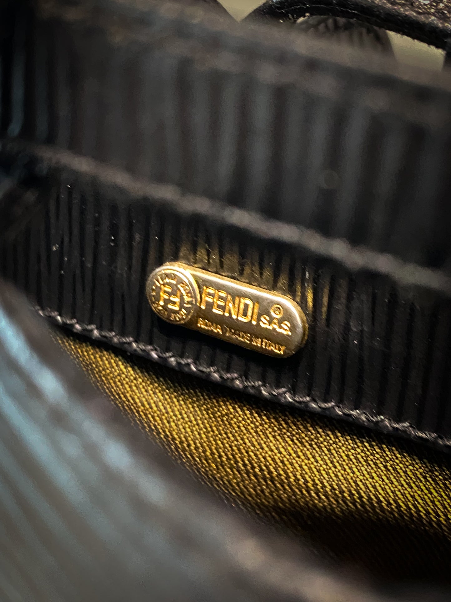 Fendi Black Bucket Epi Leather