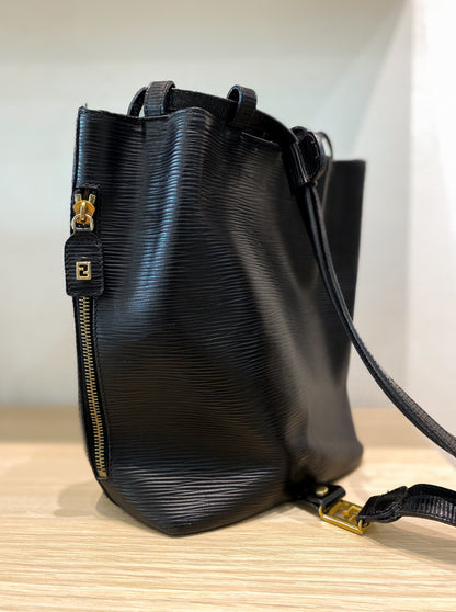 Fendi Black Bucket Epi Leather