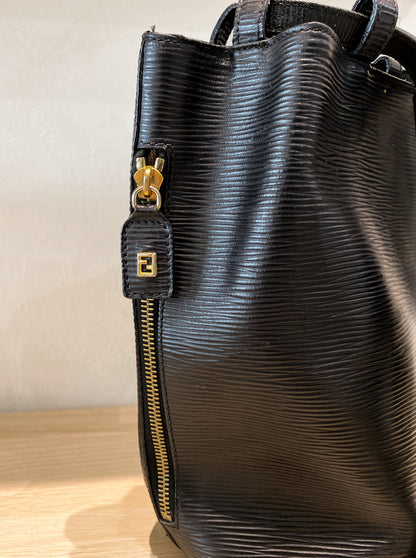 Fendi Black Bucket Epi Leather