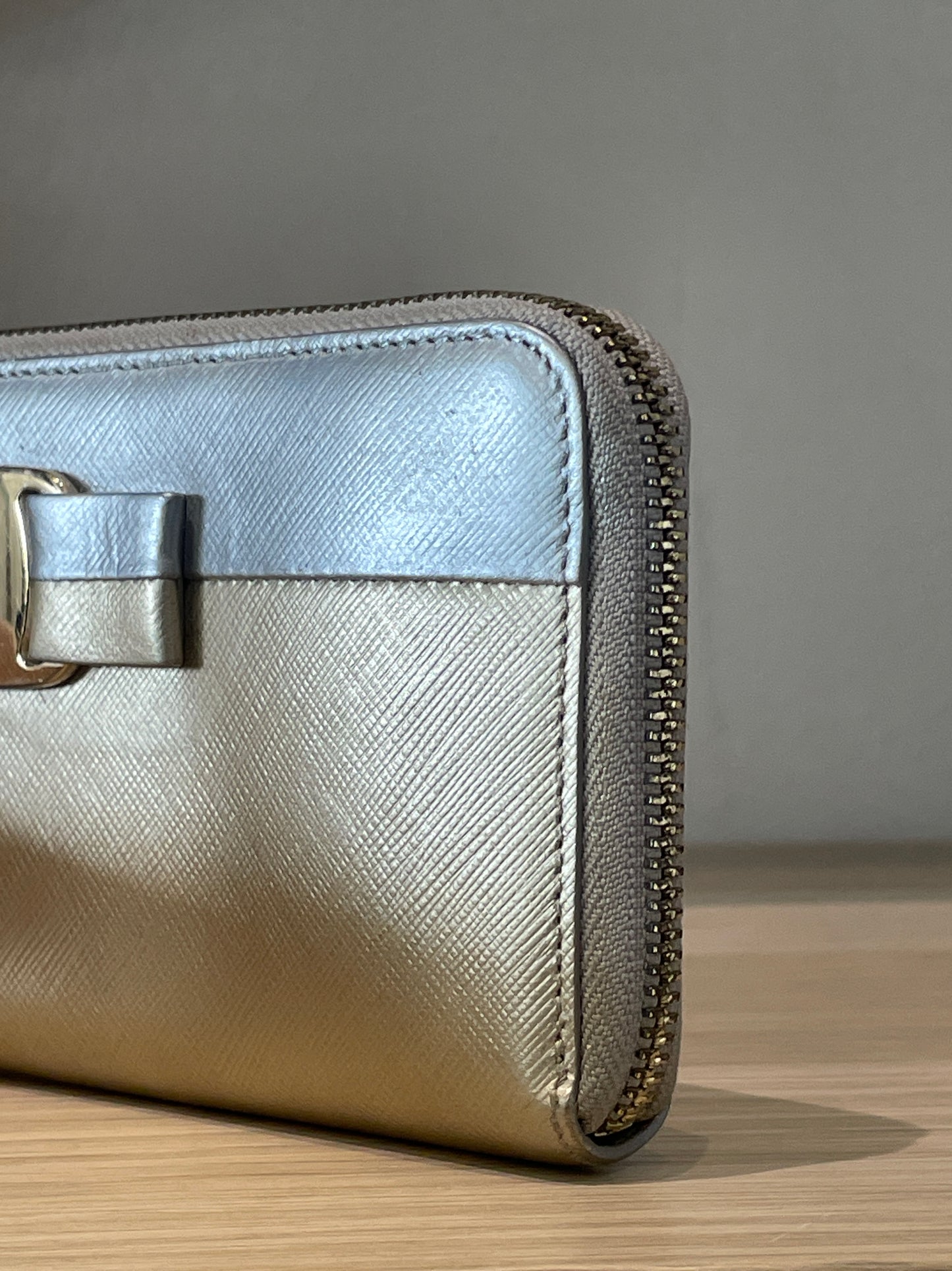 Ferrgamo Wallet Saffiano Leather zip-around long&nbsp; wallet