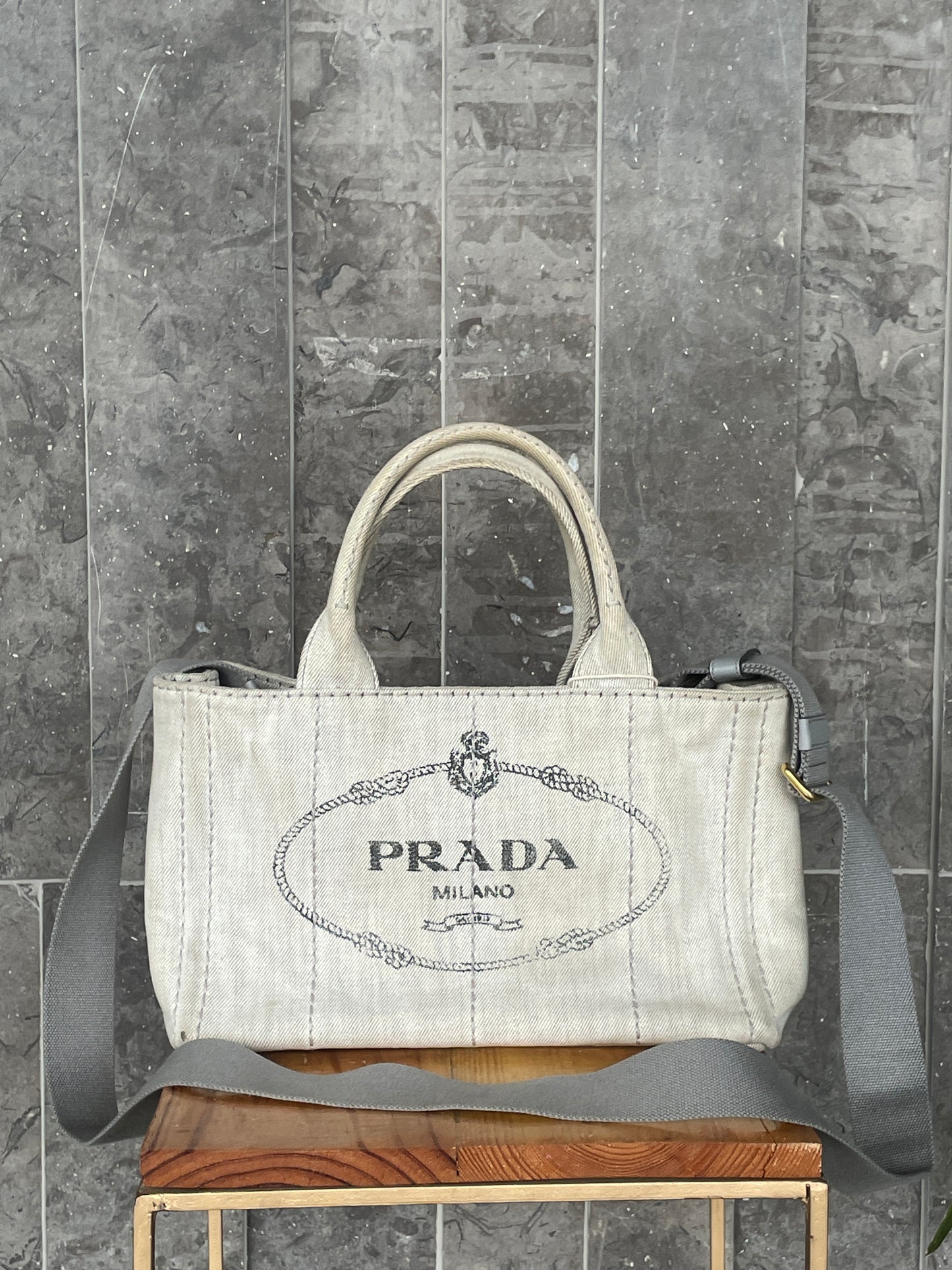 Prada Canapa Canvas Logo Tote bag