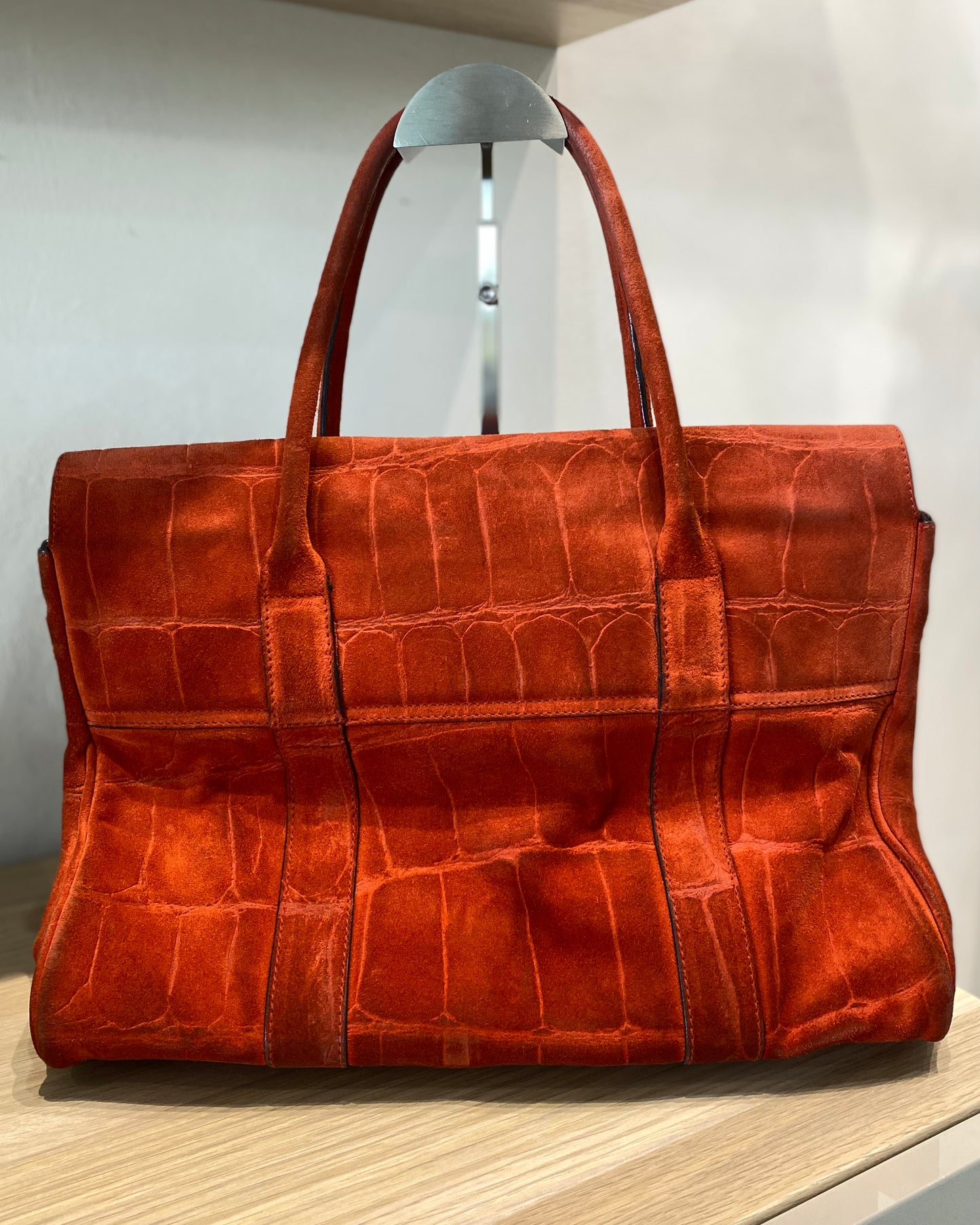 Mulberry Bayswater Orange Suede Handbag