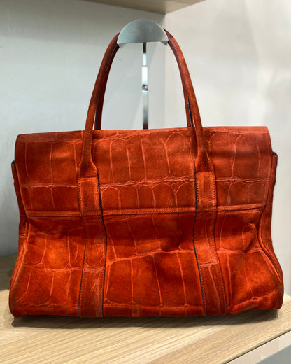 Mulberry Bayswater Orange Suede Handbag
