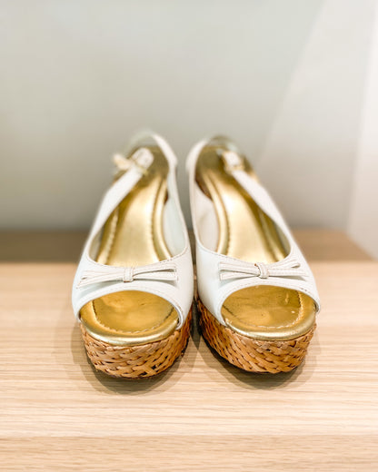 Kate Spade Della White Wicker Wedge US 8 1/2