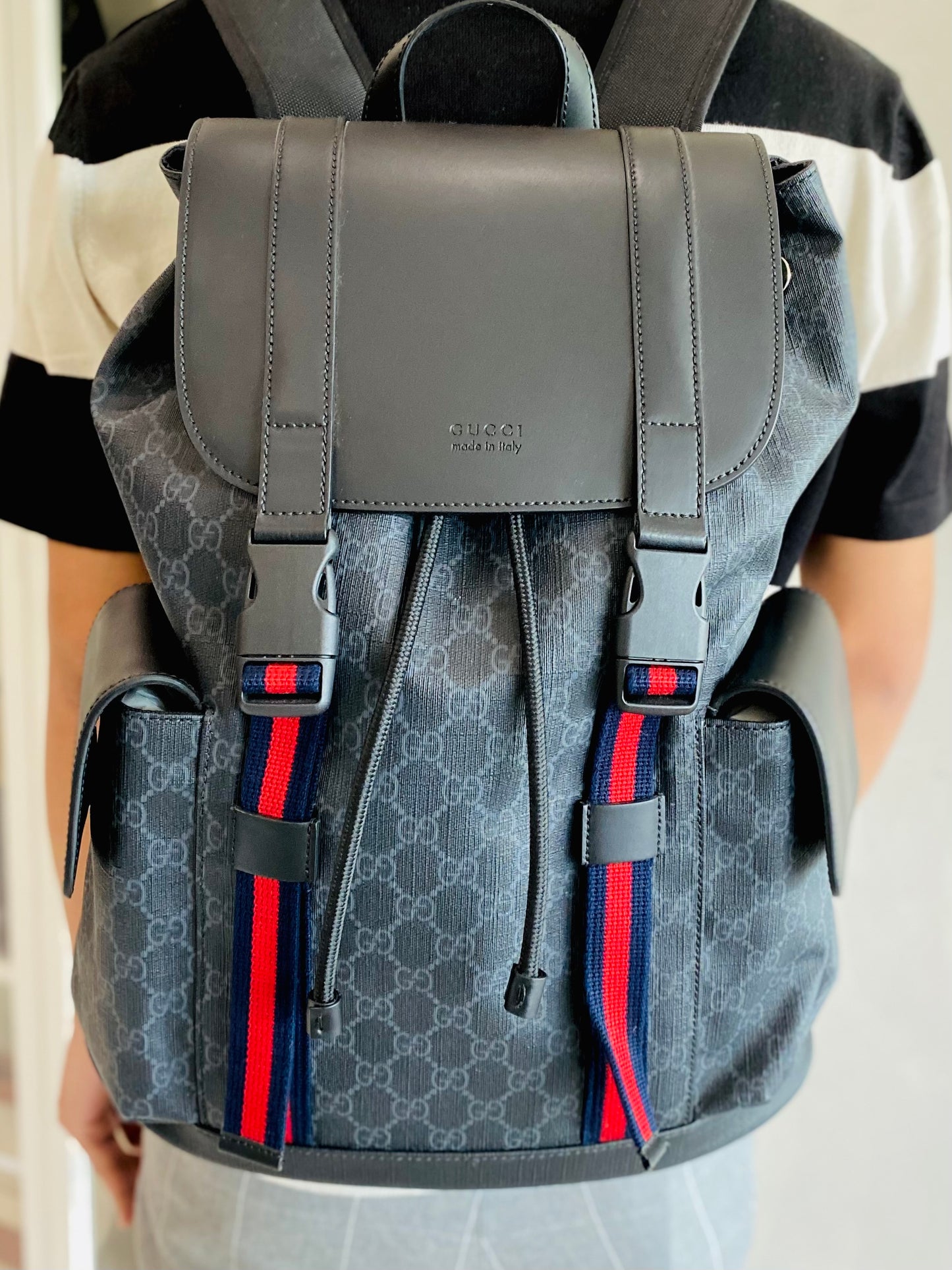 Gucci Black Supreme GG Monogram Backpack