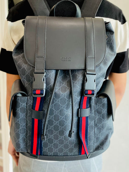 Gucci Black Supreme GG Monogram Backpack