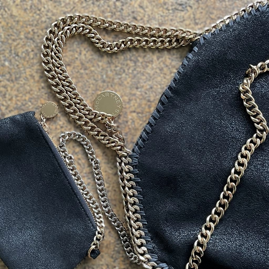 Stella McCartney Black Falabella Fold-Over Tote Bag