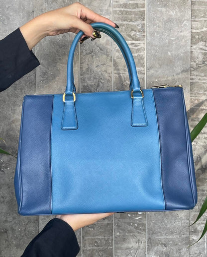Prada Saffiano Blue Handbang