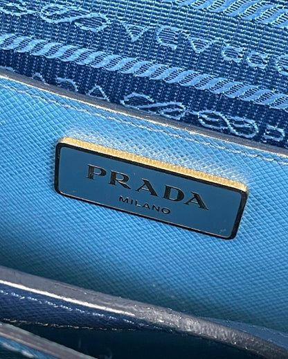 Prada Saffiano Blue Handbang