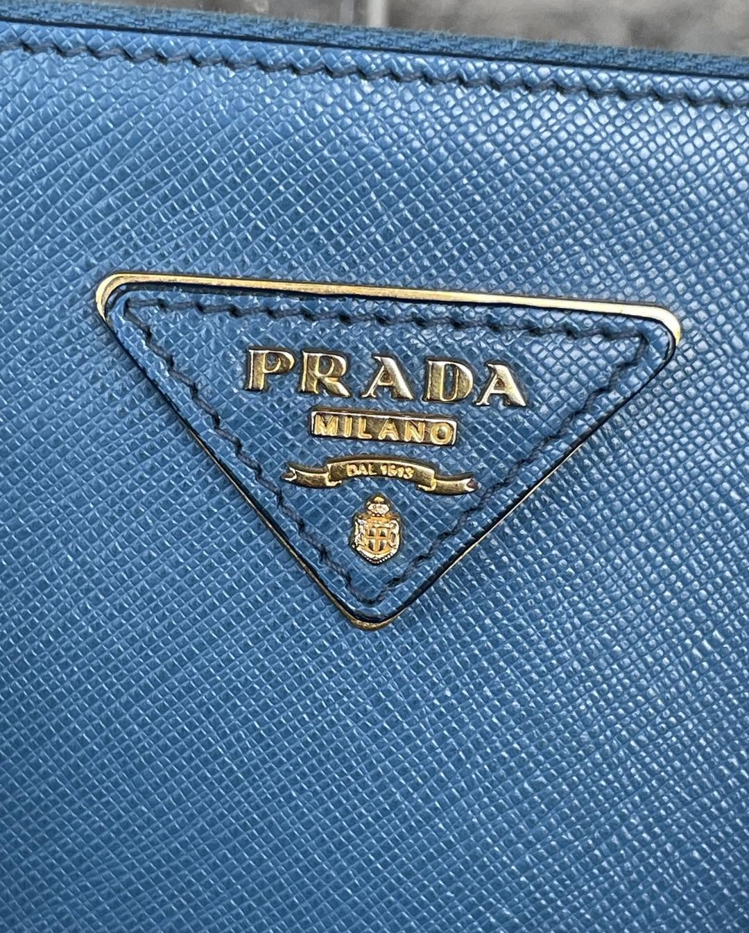 Prada Saffiano Blue Handbang