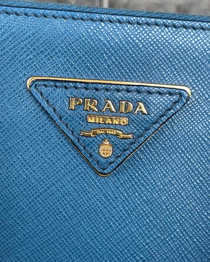 Prada Saffiano Blue Handbang