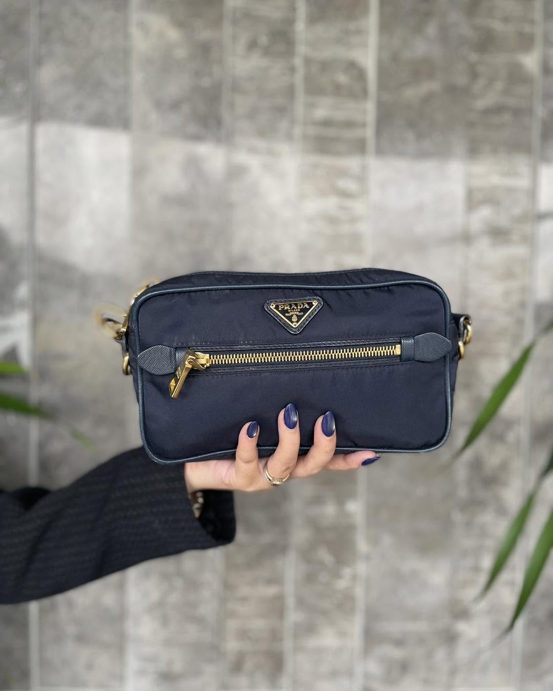 Prada Blue Camera Sling Bag