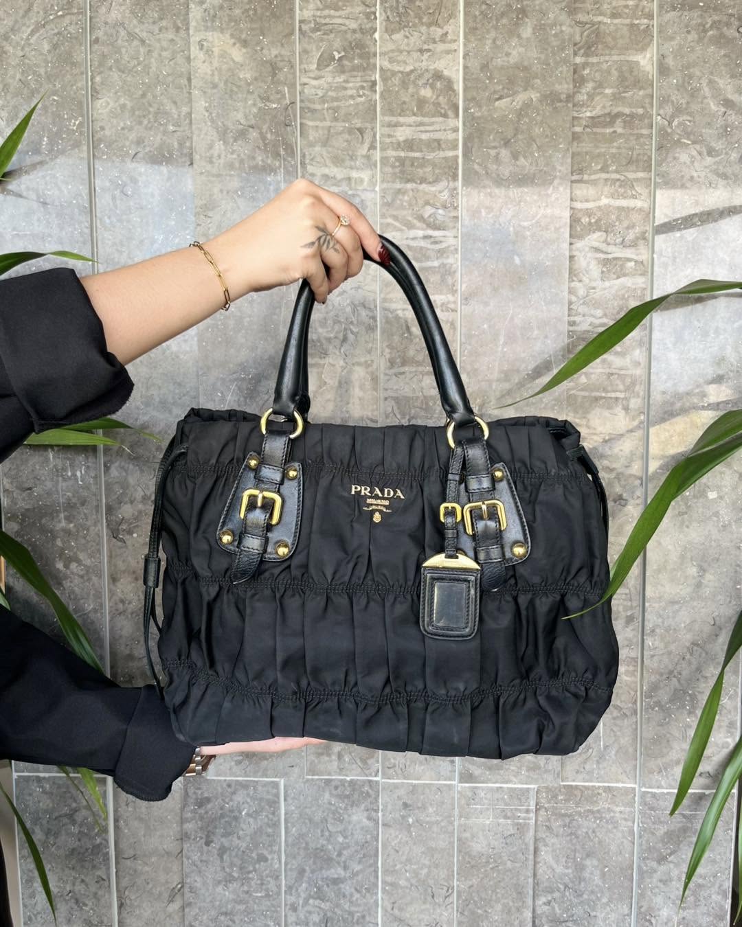 Prada Black Gaufre Tessuto Nylon Bag