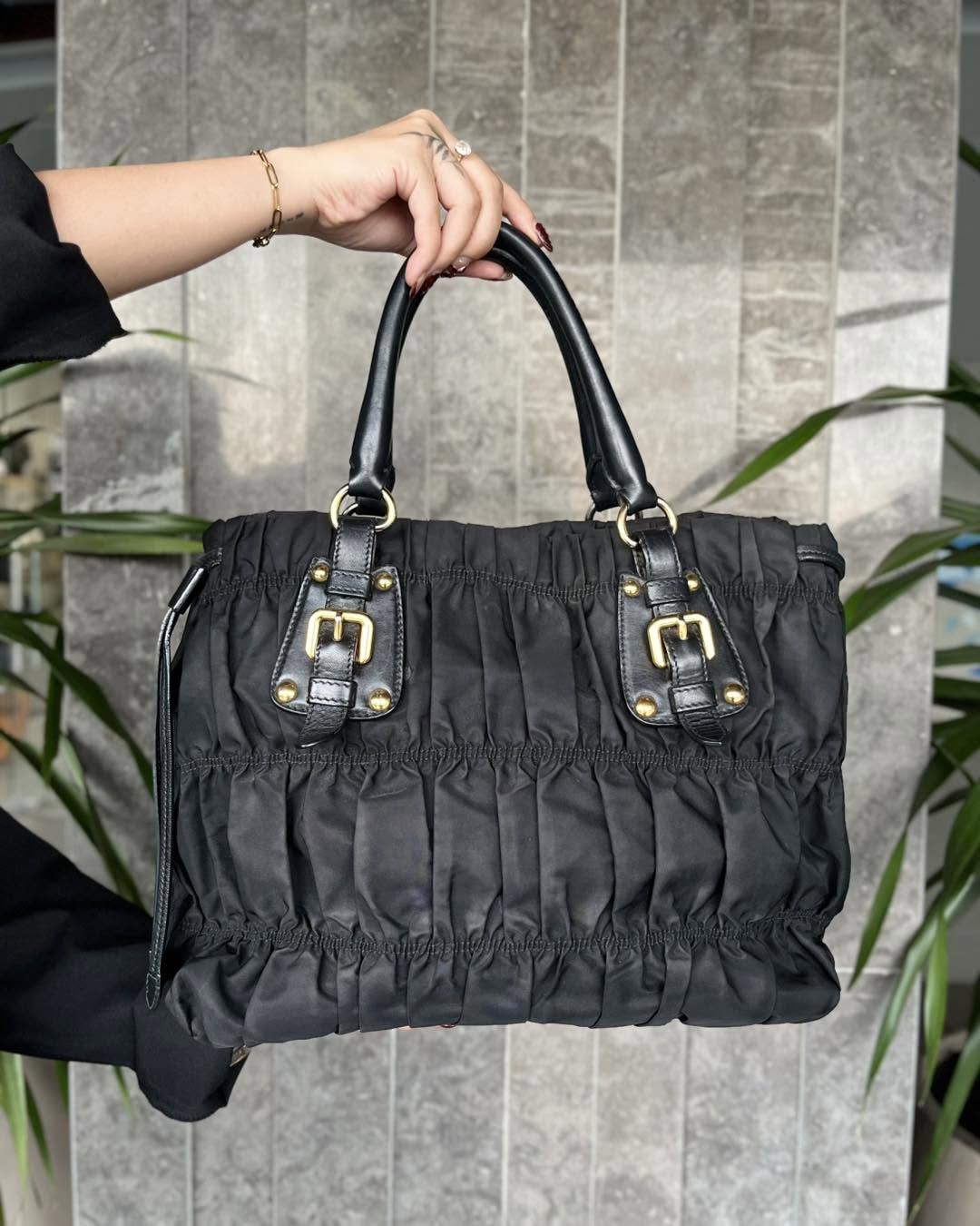 Prada Black Gaufre Tessuto Nylon Bag