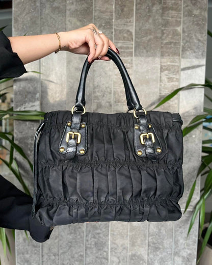 Prada Black Gaufre Tessuto Nylon Bag