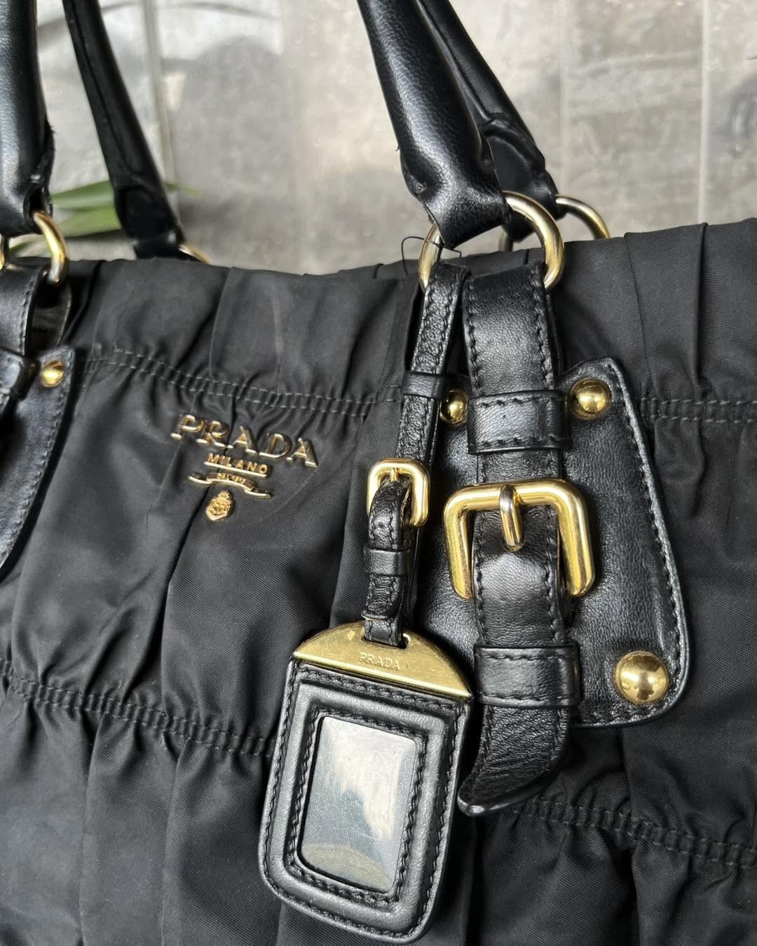 Prada Black Gaufre Tessuto Nylon Bag
