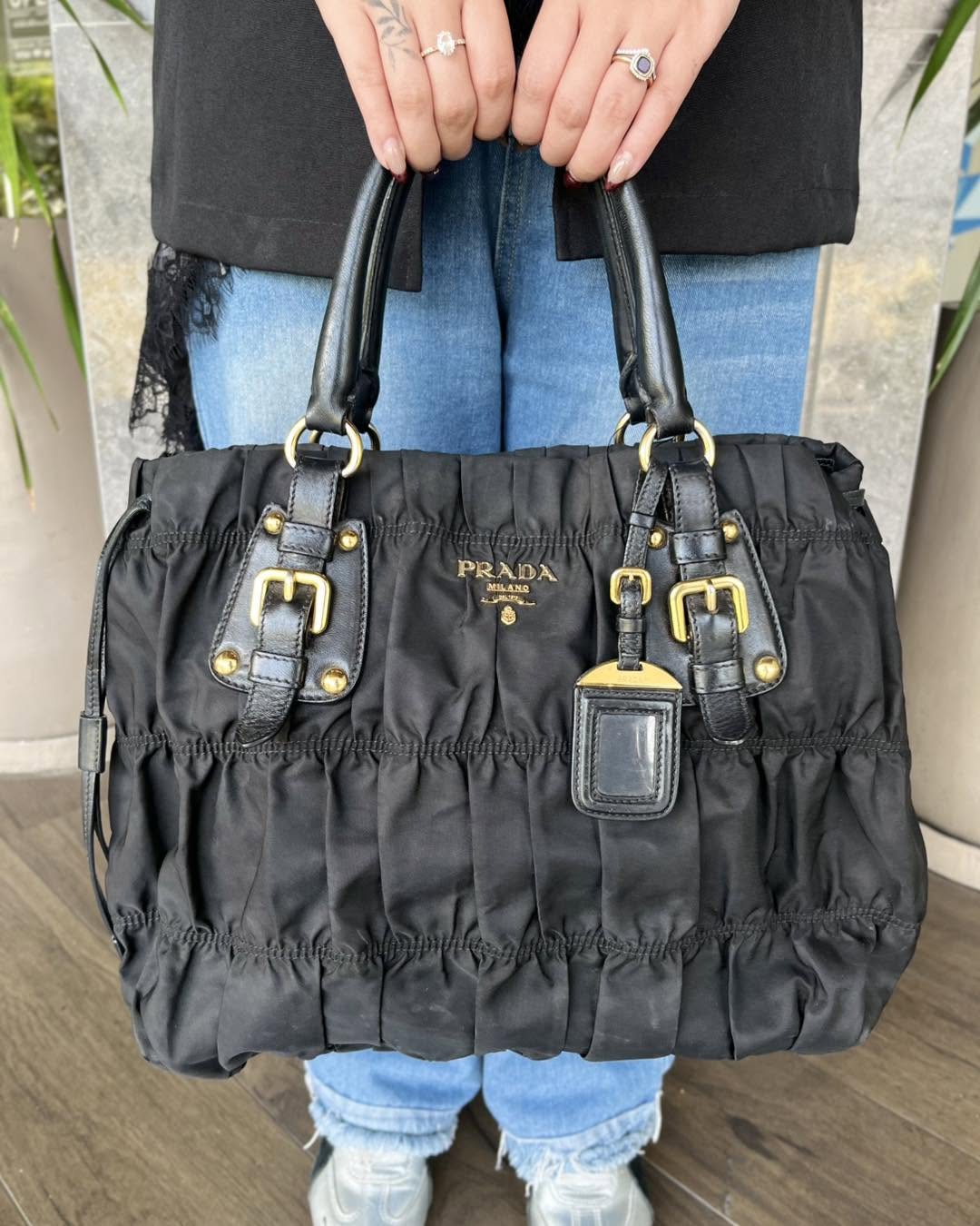 Prada Black Gaufre Tessuto Nylon Bag
