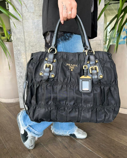 Prada Black Gaufre Tessuto Nylon Bag