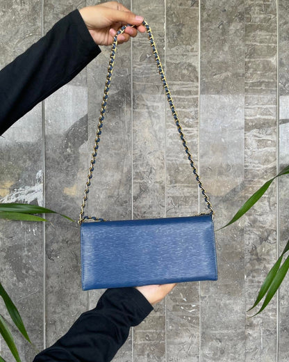 Prada Bluette Vitello Wallet on Chain Clutch Bag