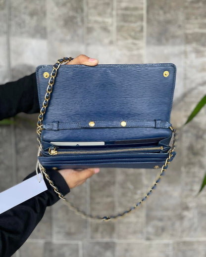 Prada Bluette Vitello Wallet on Chain Clutch Bag