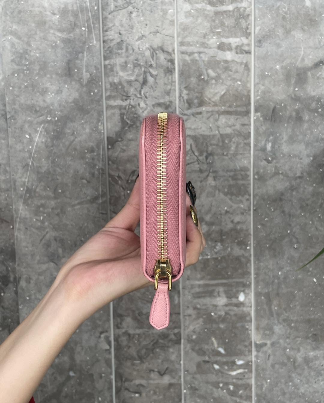 Prada Saffiano Pink Leather Long Wallet