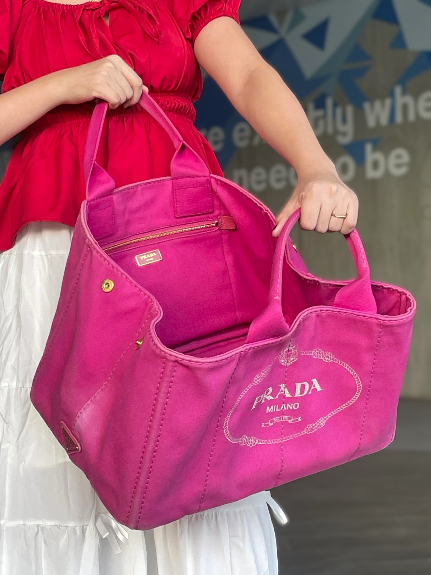 Prada Canapa Pink tote bag