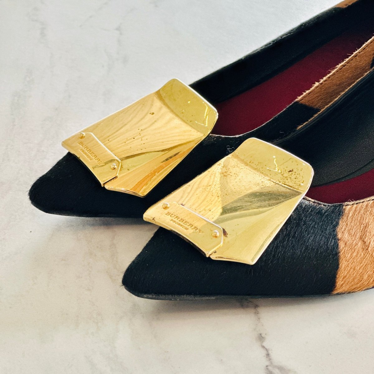 BURBERRY Animal Hair Slim Wedge, Size 9 - Elysee PH