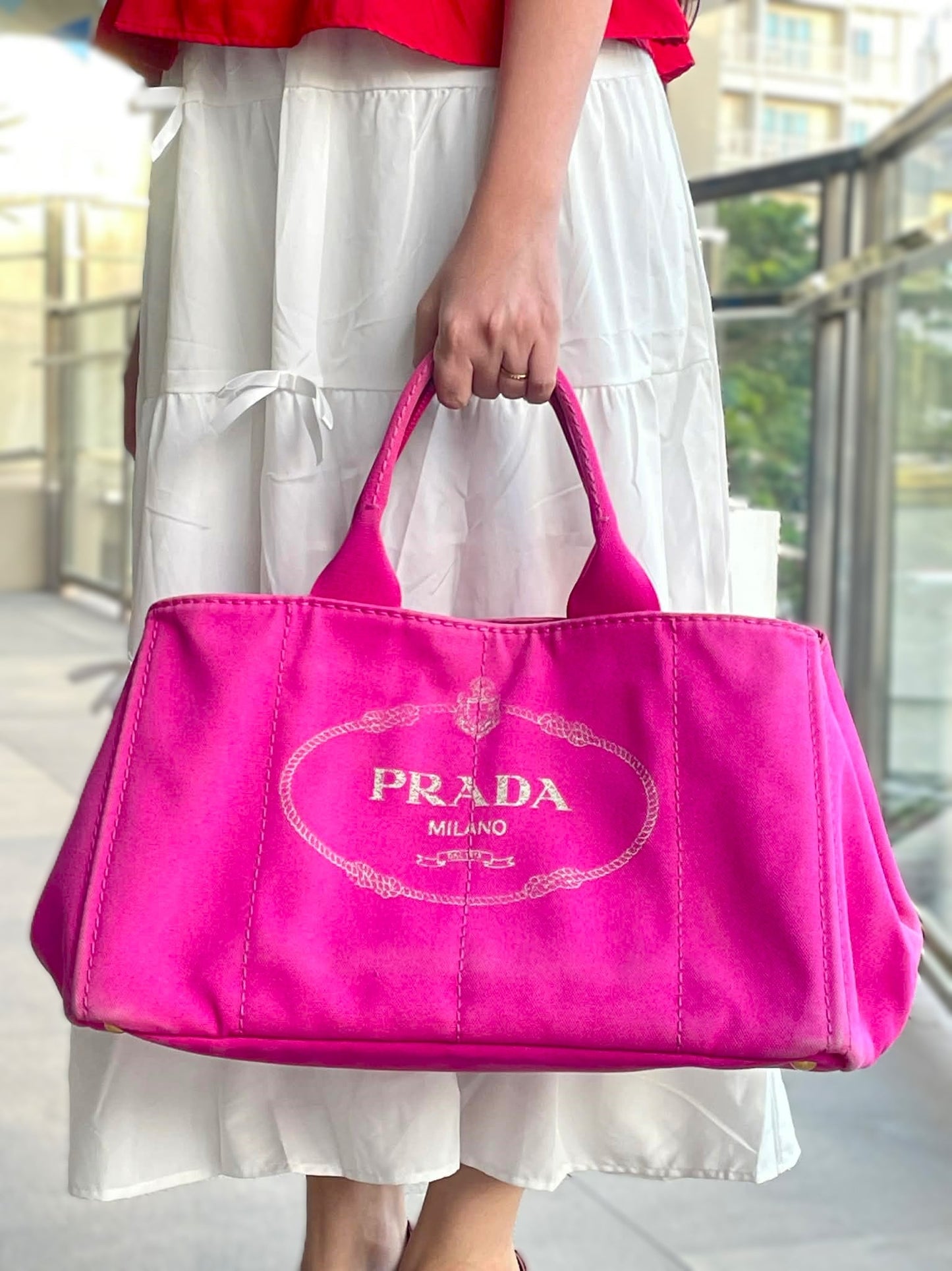 Prada Canapa Pink tote bag
