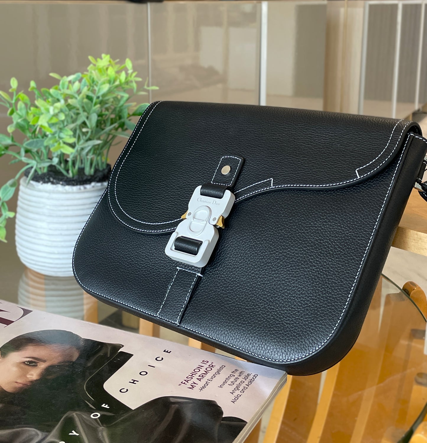 Dior Saddle Flap Clutch Bag