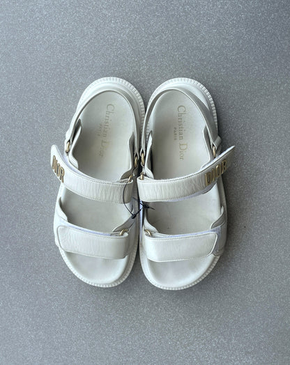 Dioract Sandal in White Lamb Skin US 37.5