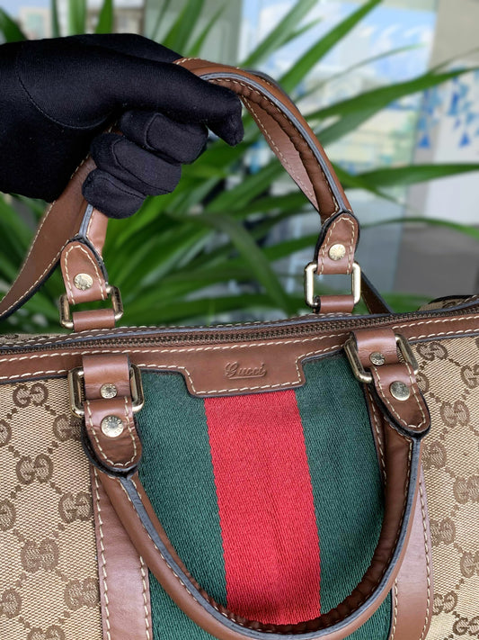 Gucci Vintage Web GG Boston Bag