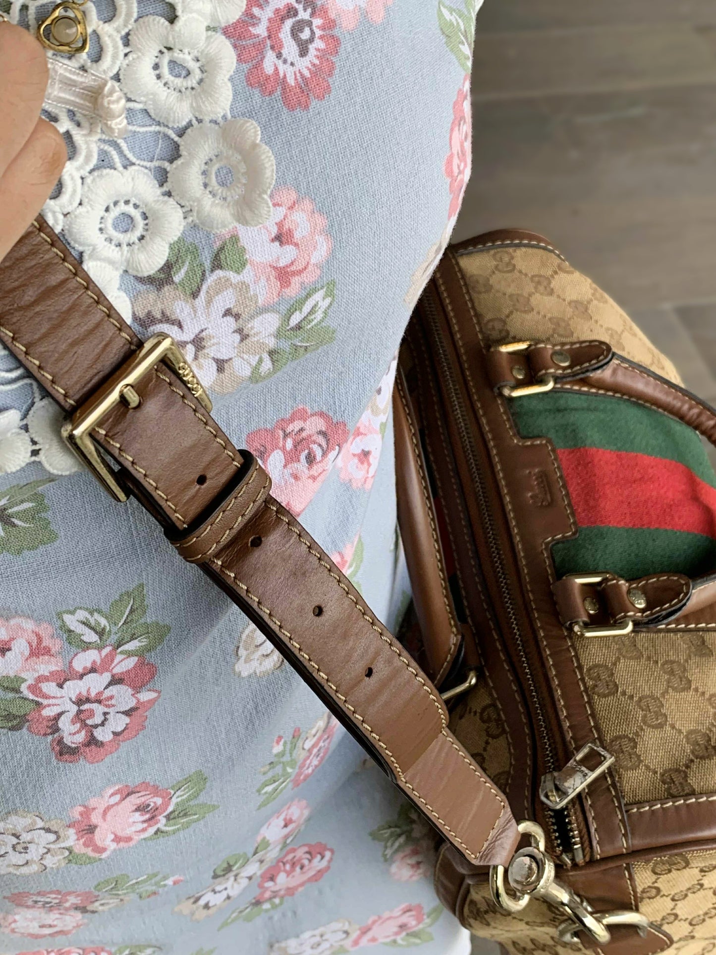 Gucci Vintage Web GG Boston Bag