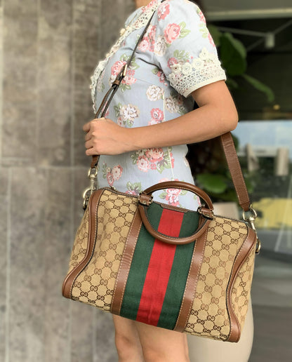 Gucci Vintage Web GG Boston Bag