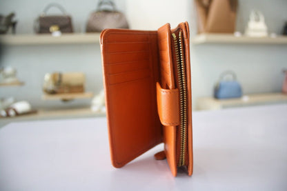 Prada Saffiano Leather Zippy Wallet, Orange - Élysée