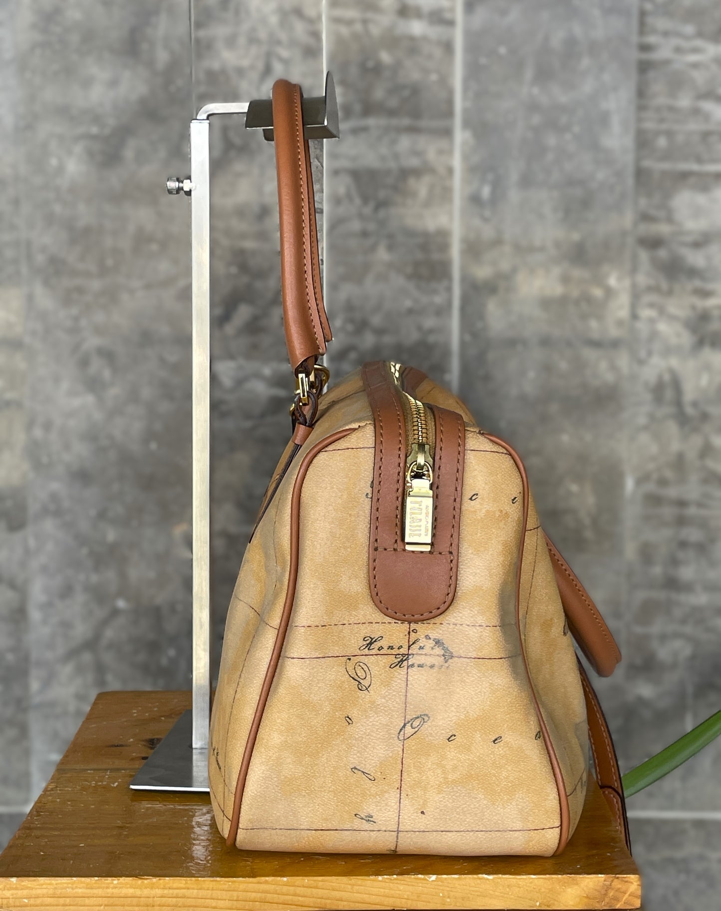Martini Prima Classe Geo Map Leather Bag