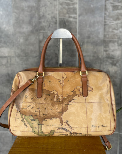 Martini Prima Classe Geo Map Leather Bag