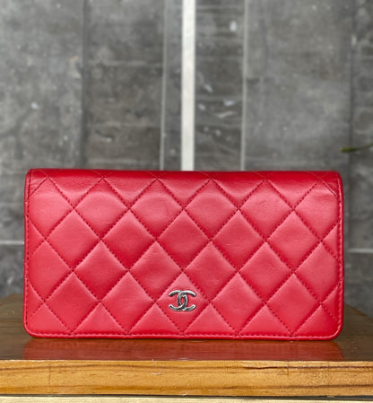 Chanel Red Classic Flap Long Wallet