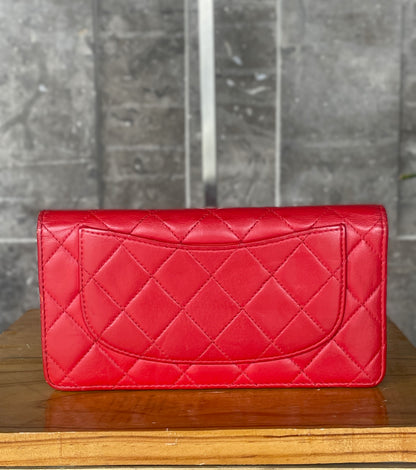Chanel Red Classic Flap Long Wallet